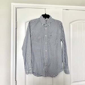 Nautica, long sleeve, white and blue shirt, EUC
